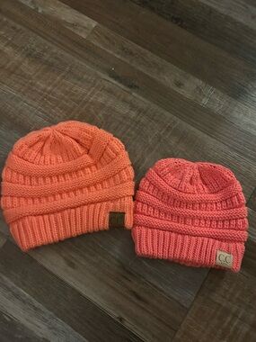 50%offw❤️ 2cc hat/beanie, trendy knit, color orange Mom And Daughter